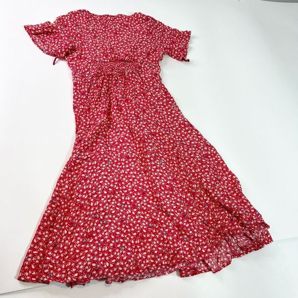 Free People Red Floral Midi Dress - Picture 13 of 15